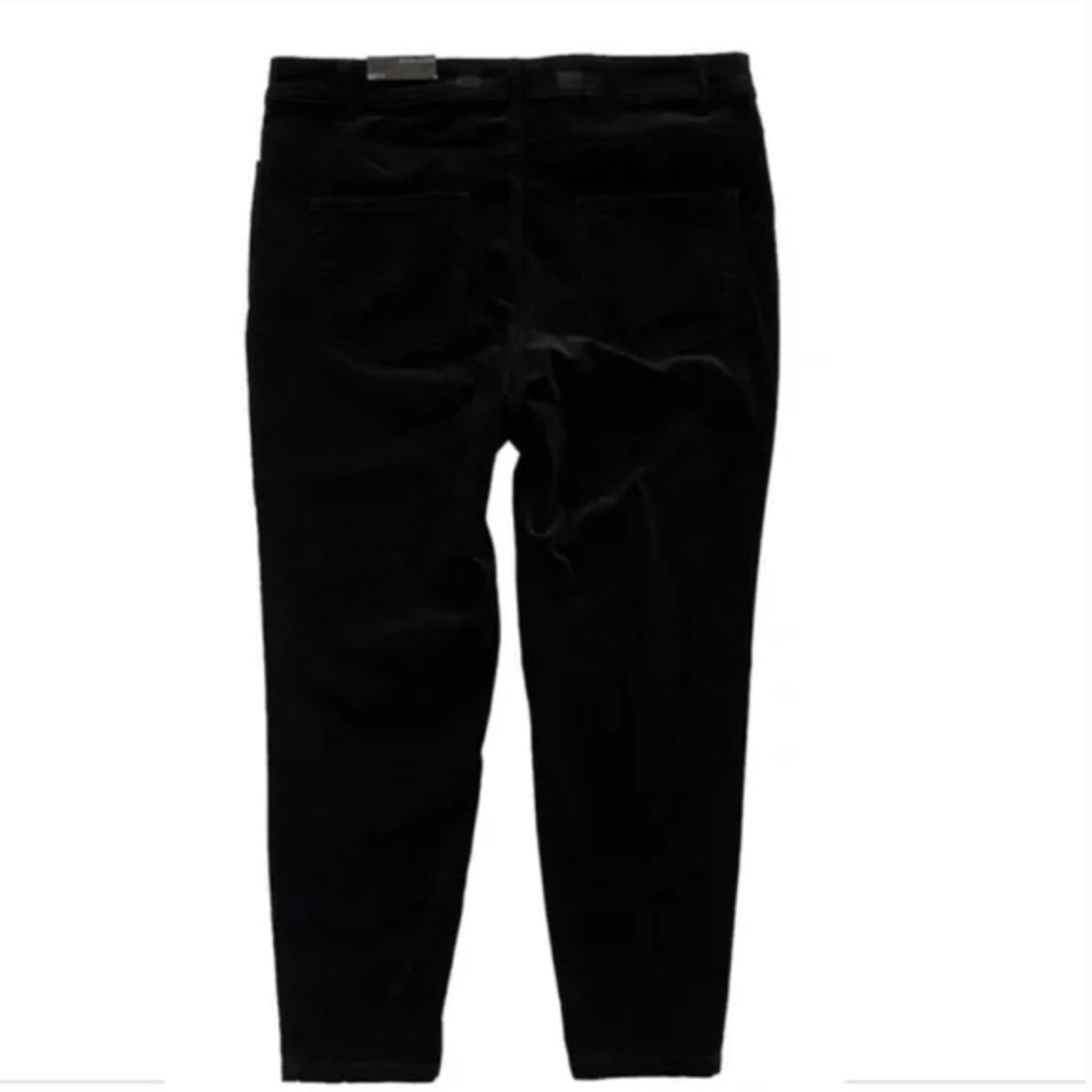 John Mark Plus Size Velvet Black Skinny Jeans Pants.